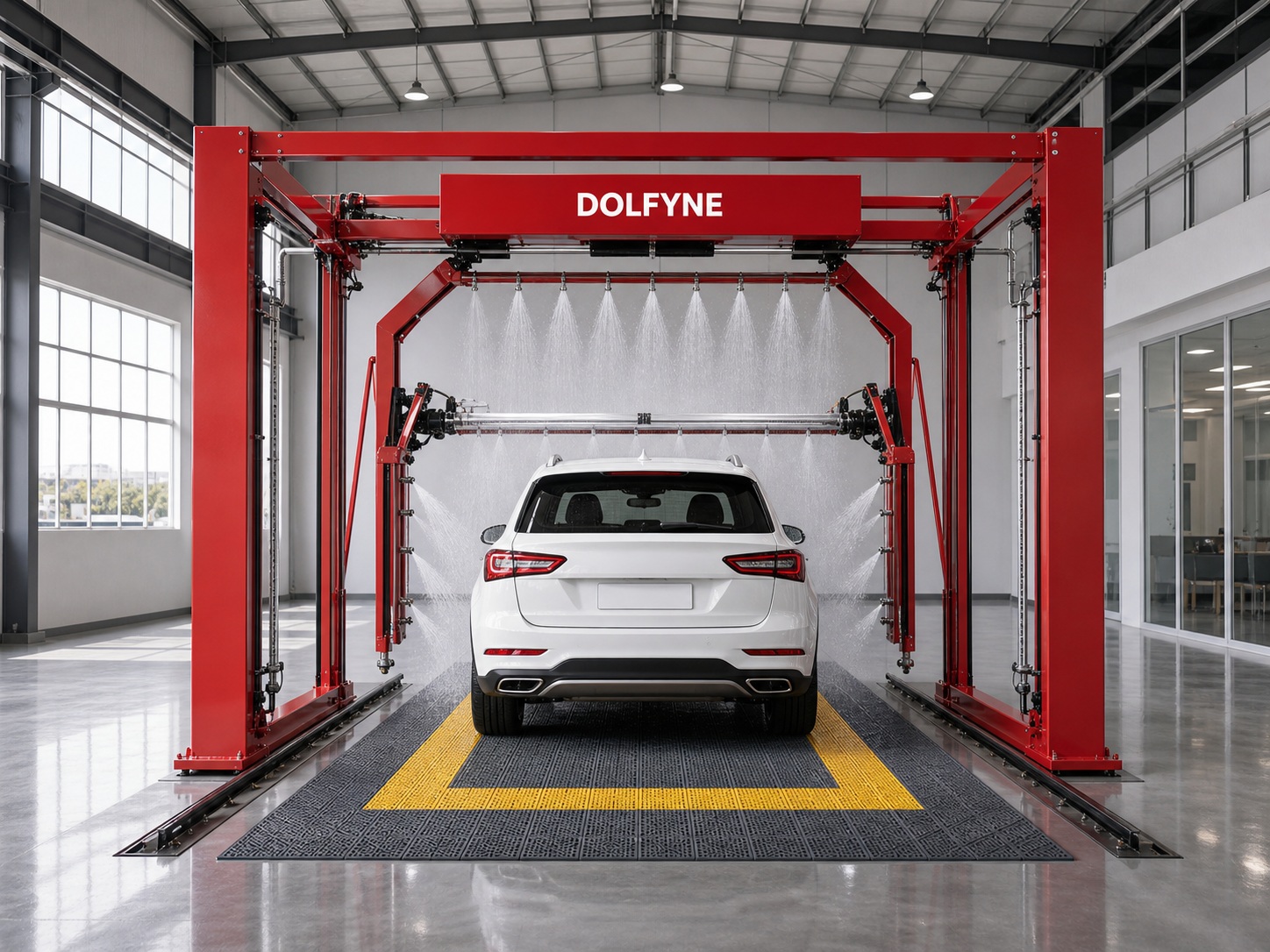 Automatic car wash equipment at a service station